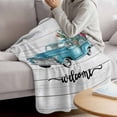 thumbnail image 3 of Blue Truck Blanket Soft Cozy Warm Throw Blanket for Couch, Plush Fuzzy Flannel Fleece Blankets for Sofa, Sunmmer Car Tropical Plants Cactus Wooden Bed Blankets Lightweight Gifts for Women, 50"x80", 3 of 9