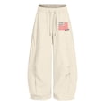 thumbnail image 4 of Shadoumai Girls Loose Casual Sweatpants Curved Leg Design Loose Breathable Jogger Pants Relaxed Fit Sport Pants For Girls Daily Wear,Girls Uniform Pants 6-7 Years, 4 of 6