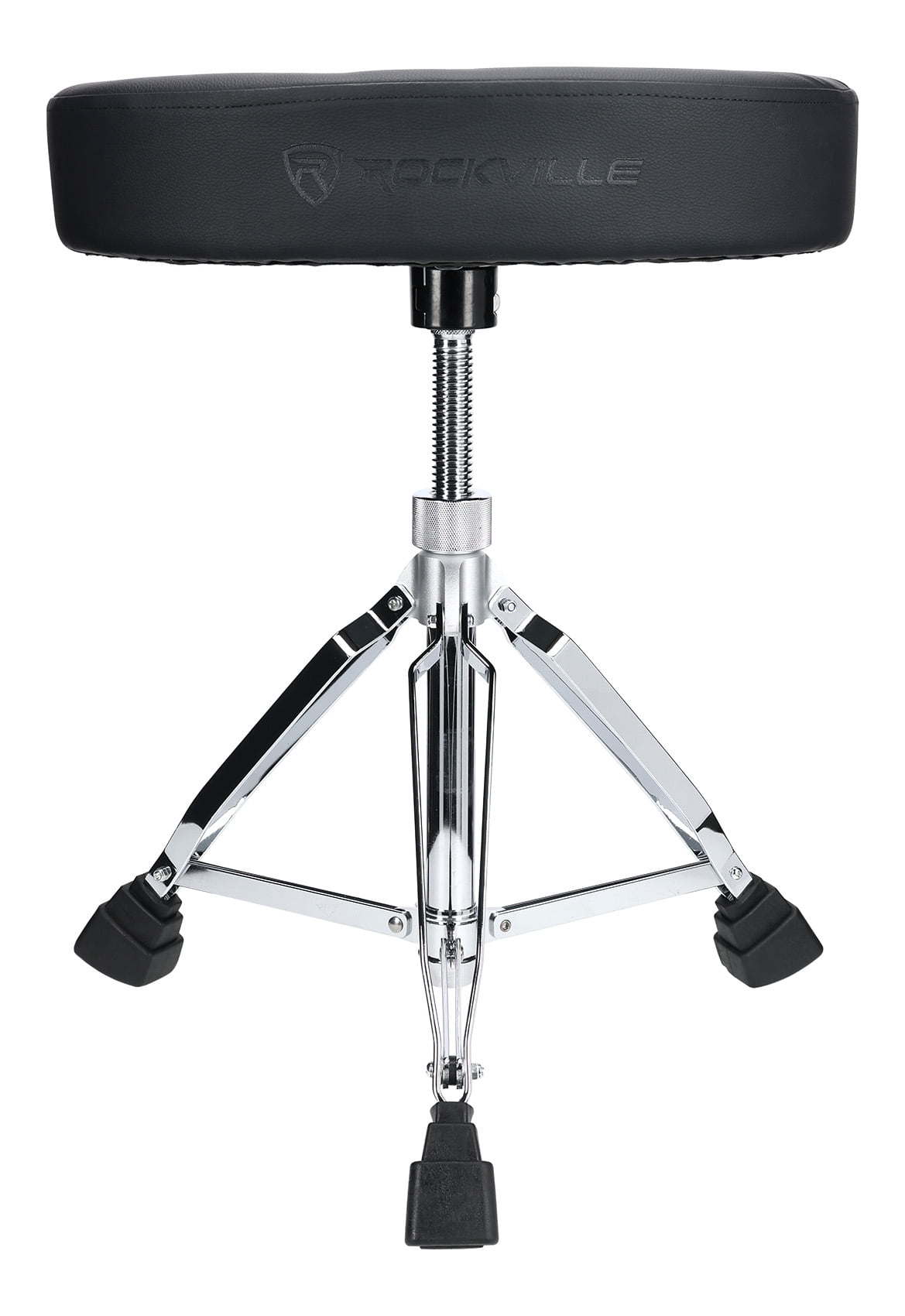 Rockville RDS60 Vegan Leather Double Braced Sturdy Drum Throne w/Lockable Height