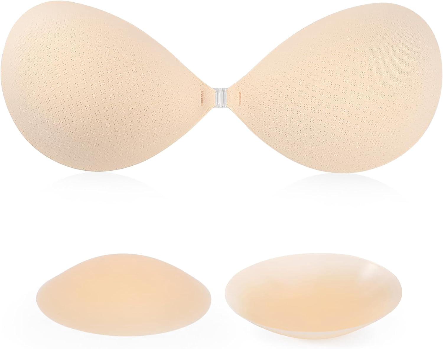 LAICAIW Soutien-Gorge Adhésif, Soutien-Gorge Auto-Adhésif, Soutien-Gorge Invisible Sans Bretelles Réutilisable en Silicone, Soutiens-Gorge Rehausseur Adhésifs Dos Nu pour Femmes
