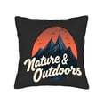thumbnail image 4 of Set of 2 Vintage Style Throw Pillow Covers 18x18in - Mountain Range Design with Orange Sky Perfect for Couch Bed or Car Decor, 4 of 8