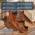 thumbnail image 5 of Resenkos Wood End Table with 2 Drawers Sofa Side Table, No Assembly Required Vintage Slim Nightstand Bedside Table for Bedroom, 5 of 6