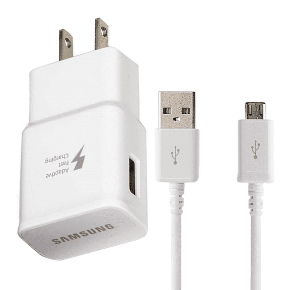 Adaptive Fast Wall Adapter Micro USB Charger for Samsung Galaxy A10 Bundled with UrbanX Micro USB Cable Cord 4ft Super Fast Charging Kit - White