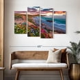 thumbnail image 3 of Elephant Stock Sardinia Beach Flowers Wall Art - Horizontal Multi Panel Canvas - Living Room Wall Decor - Beach Multi Panel - Gray And Brown Decor - 52" x 32", 3 of 8