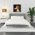 thumbnail image 2 of Novogratz Holly Upholstered Wingback Bed, Queen, Light Gray Velvet, 2 of 20
