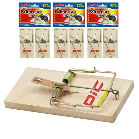 12 Mouse Traps Snap Spring Wooden Rodent Control Rat Mice Bait Trap Trays (Best Bait For Mouse Snap Trap)