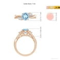 thumbnail image 5 of Angara Natural 1.12 Ct. Aquamarine with Diamond Side Stone Ring in 14K Rose Gold for Women (Ring Size: 3.5), 5 of 10