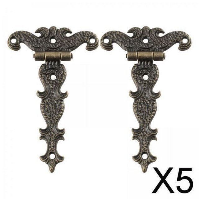 Paquete de 5 Bisagras de puerta de estilo vintage Soledad bronce 2 piezas
