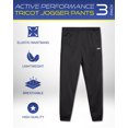 thumbnail image 2 of iXtreme Men's Tricot Jogger Pants - 3 Pack Active Performance Sweatpants for Men (Sizes: S-2XL), 2 of 7