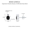 thumbnail image 5 of Rosec Jewels Turtle Stud Earrings with Oval Cut Black Onyx for Women (AAA Quality), 10K White Gold, 5 of 6