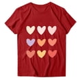 thumbnail image 3 of Camiseta de Manga Corta de Cuello Redondo Impresa para las Mujeres Día de San Valentín, Mezcla Ligera de Poliéster para Primavera Verano Otoño, 3 of 7