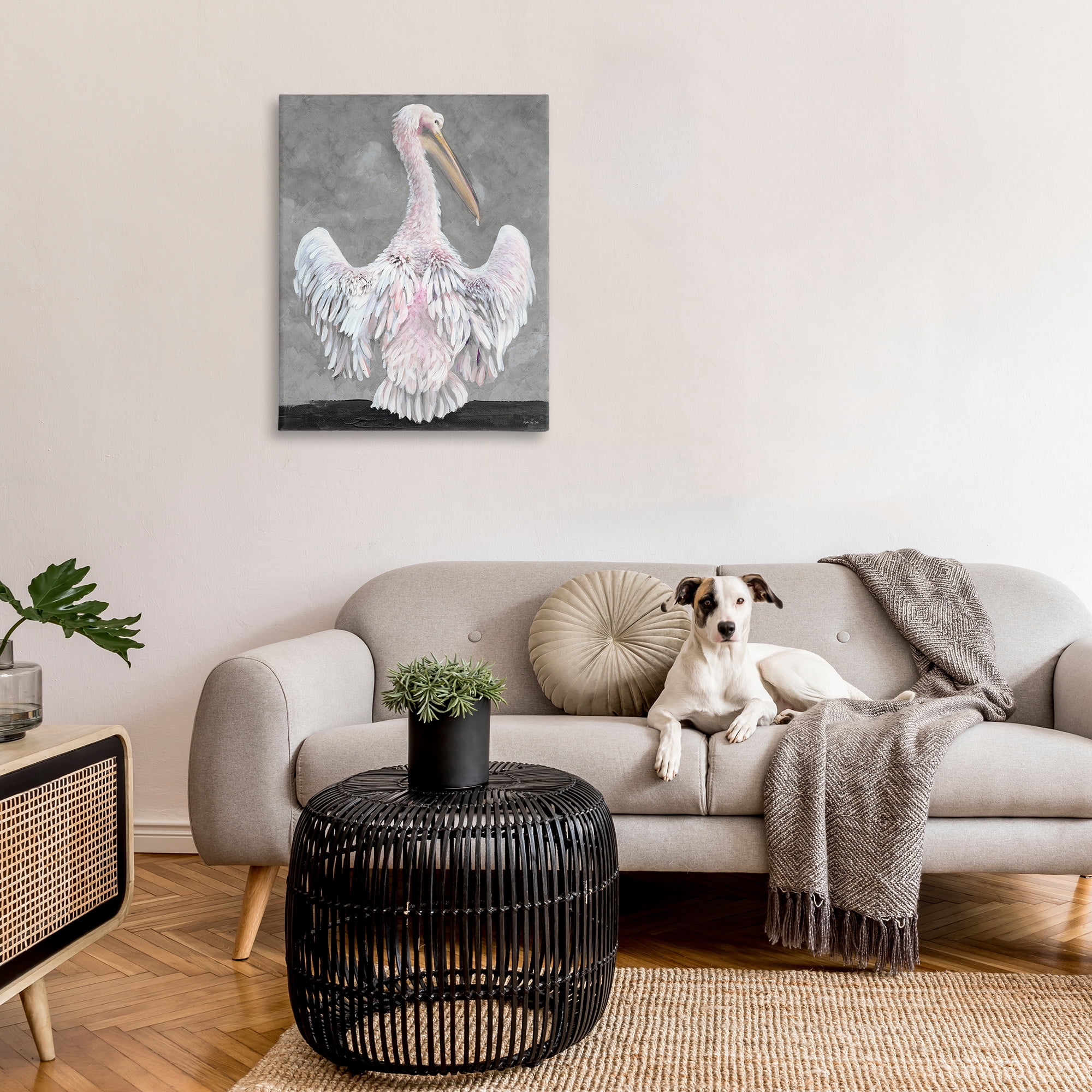 Stupell Industries Pelican Flapping Wings Animals & Insects Painting Gallery Wrapped Canvas Art Print Wall Art, 30 x 40