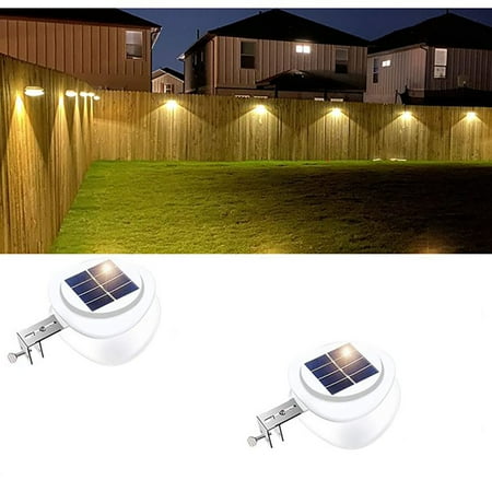 

Fence Wall Lights Casewin Solar Fence Gutter Lights Waterproof LED Wall Lamp with Warm Light Solar Panel Night Utility Security Lamp for Garden White