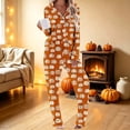 thumbnail image 2 of Edvintorg Pj Sets for Woman Halloween Printed Two Piece Set Long Sleeve Pajamas Soft Sleepwear Top and Pant Plus Size Fashion Clothing Orange XXL, 2 of 8