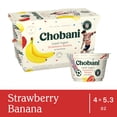 thumbnail image 2 of Chobani Reduced Fat Greek Yogurt Strawberry Banana on the Bottom 5.3 oz Cup, 4 Pack, 2 of 12