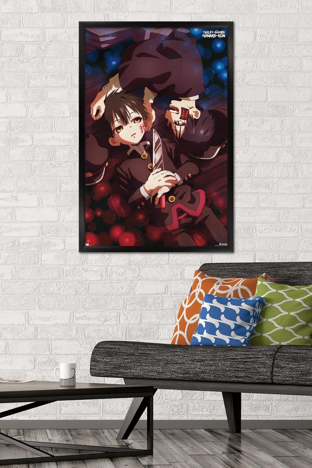 Toilet-Bound Hanako-Kun - Red and Blue Wall Poster, 22.375" x 34" Framed