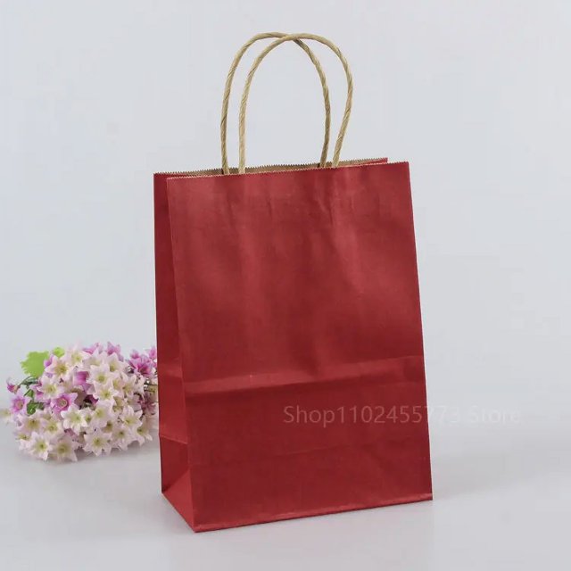 Bolsa de papel Kraft con asas, bolsa reciclable multifunción para compras, 5/10/20/30 piezas