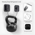 thumbnail image 3 of ZHZFKQ Refrigerator Lock, Heavy Duty Fridge Lock, Combination Lock for Refrigerator Cabinets, Drawers, Safety Lock, Easy Install No Keys Needed (Black-2 Pack) Baby Safety Products, 3 of 7