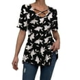 thumbnail image 2 of a.Jesdani Womens Plus Size Tops Short Sleeve Casual V Neck Criss Cross Blouse Tunic M-4X, 2 of 5