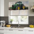 thumbnail image 4 of Farm Tractor Curtain Valances for Windows, Kitchen Valance Window Treatments Panel 2 Pack, Green Truck Country Rustic Field Harvester Rod Pocket Short Curtains for Bathroom Bedroom 42 x 12 Inch, 4 of 8