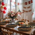 thumbnail image 5 of Brown Marble Round 15 Inch Placemats Set of 2, Gold Abstract Vintage Modern Ombre Art HeatResistant Non Slip Place Mats for Dining Table, Wipeable Braided Kitchen Table Mats for Housewarming, 5 of 9