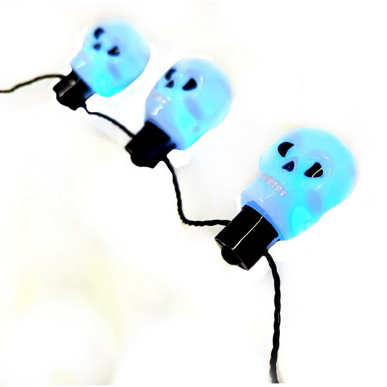 Glow Dark Skull LED Light Up Necklace Halloween Costume Jewelry Party Supplies Glow Dark Skull LED Light Up Necklace Halloween Costume Jewelry Party Supplies