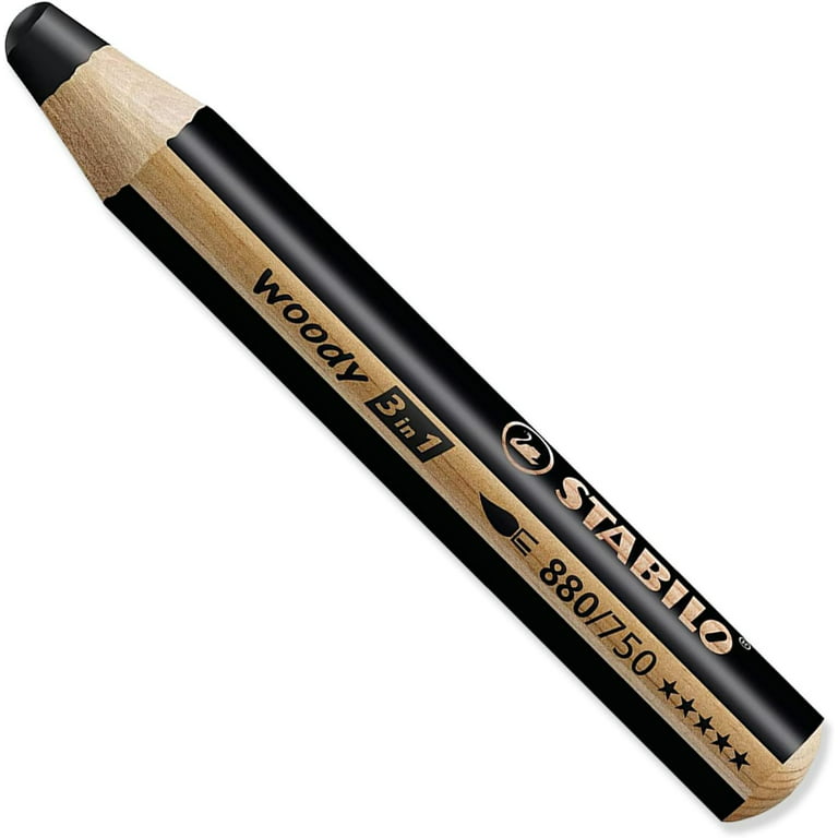Multi-talented Pencil - Stabilo Woody 3 in 1 - Pack of 5 - Black