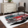 thumbnail image 4 of Red Fire Truck Large Area Rugs for Bedroom Living Room, Soft Non Slip Carpet Bedside Rug, Funny Cute Car Rectangular Floor Cover Kitchen Accent Rug 2.7'x5' for Dining Room/Office, 4 of 9