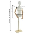 thumbnail image 3 of Female Mannequin, Female Dress Form Display, Adjustable Height（White + Wood Color + Golden）, 3 of 15