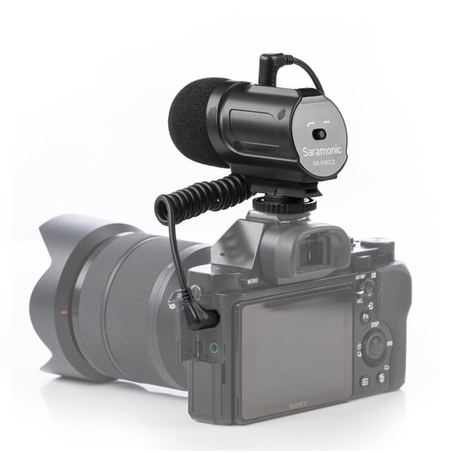 Saramonic SR-PMIC2 Mini Microphone Stéréo à Condensateur +Monture Antichoc Intégrée, Faible
