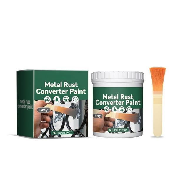 Herramientas y mejoras para el hogar Pintura para conversión de óxido de metal Resistente al agua Óxido Negro/gris Cepillo de cortesía opcional Conversión preventiva de óxido