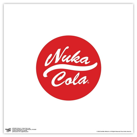 Gallery Pops Fallout 4 - Nuka Cola Logo Wall Art, Unframed Version, 12" x 12"