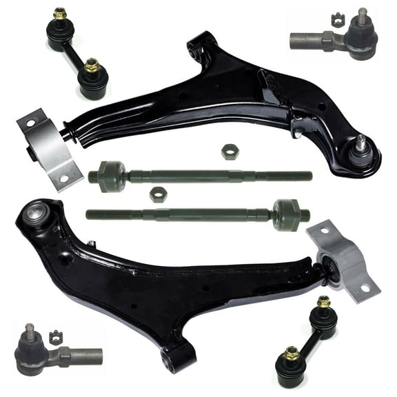 8 Pc Front Suspension Kit Lower Control Arm with Ball Joints, Inner & Outer Tie Rod End, Sway Bar End Link Fits select: 2000-2003 NISSAN MAXIMA, 2000-2001 INFINITI I30