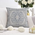 thumbnail image 3 of Bohemian Accent for Your Home - Navy Blue Grey Ethnic Boho Throw Pillow Covers, 18x18 Inch, Vintage Design, Ideal for Bedrooms, Couches and Sofas - Set of 2, 3 of 7