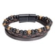 thumbnail image 1 of Pulsera de cuentas con forma de ojo de piedra volcánica natural, pulsera moldeable, pulsera de cuerda de cuero vacuno, pulsera de ágata, calentador, 1 of 2