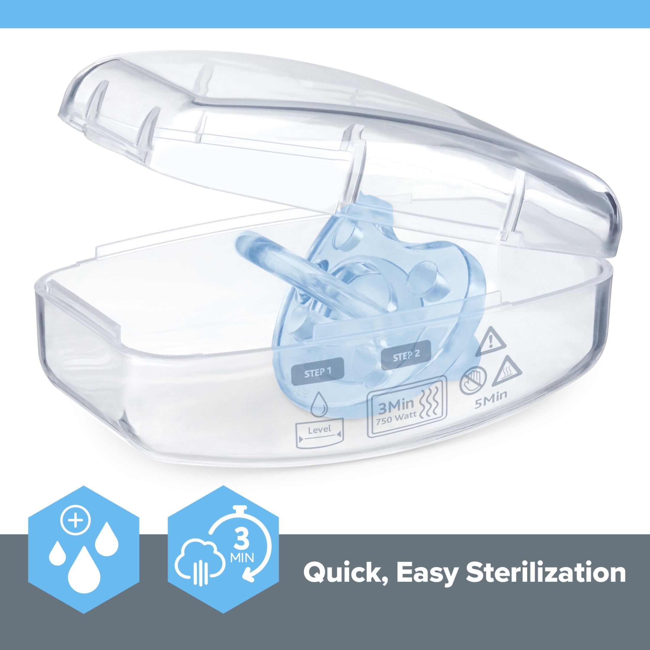 Chicco PhysioForma® One-Piece Silicone Pacifier, 4pk, 0-6 Months - Blue