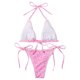 thumbnail image 3 of Conjunto de bikini dividido con estampado de color fluorescente floral fresco pequeño para mujer Traje de baño Fridja nalpqowj21848, 3 of 9