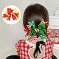 thumbnail image 3 of Christmas Bow Hairpin Festive Snowflake Tree Design Holiday Hair Accessories for Girls and Women, 3 of 3