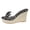 Black, variant on Women's Bow Polka Dot Denim Wedge Heeled Backless Dress Sandals Fashion Casual Clear Platform Chunky High Heels Slip on Slippers for Bride Wedding Beach Vacation Summer Blue Size 9.5