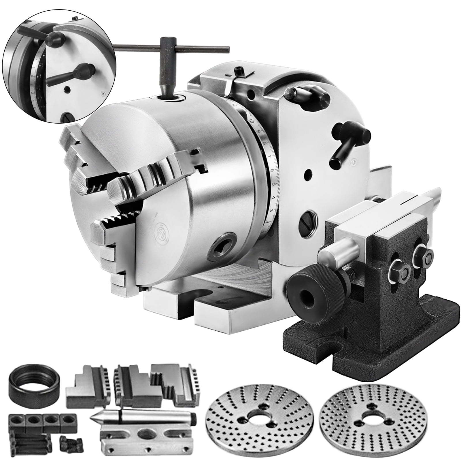 80 mm Rotary Vice 3 Inch Suitable For 3 And 4 Inch Rotary Milling Indexing Table 