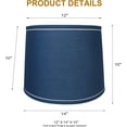 thumbnail image 2 of Urbanest French Drum With White Trim 12x14x10" Lampshade, Navy Blue, 2 of 9