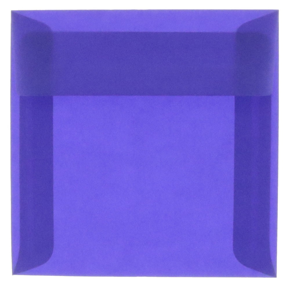 6.5 x 6.5 Square (6 1/2 x 6 1/2) Primary Blue / Purple Translucent