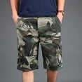 thumbnail image 4 of cllios Mens Camo Cargo Shorts Elastic Waistband Cotton Ripstop Tactical Shorts Outdoor Camouflage Cargo Work Shorts with Multi Pockets, 4 of 9