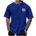 thumbnail image 2 of Homenesgenics Mens Shirts Men Tops T Shirts for Man Summer Fashion Casual Men's Round Neck Printed T-Shirt Top Blue XXXL, 2 of 4