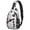 Multicolor Cat White Pattern, variant on Ninja Cat Yellow Pattern Sling Backpack, Unisex Cycling Crossbody Bag with Side Mesh Pockets, Adjustable Ambidextrous Strap Gift Ideas for Travel Shopping Commuting