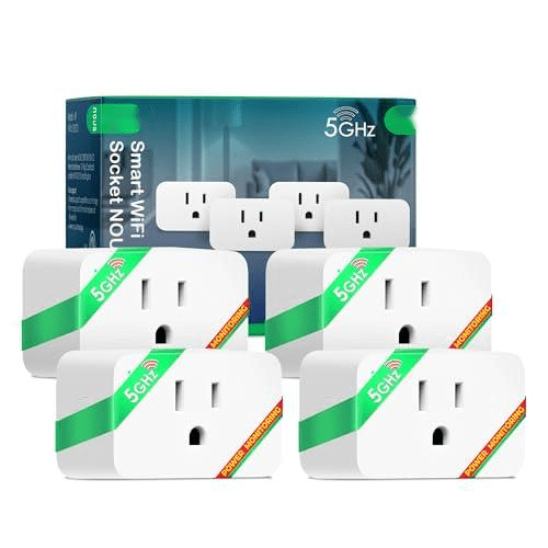 Wi-Fi Smart Plug 15A, Dual-Band 2.4GHz & 5GHz, Energy Monitoring, Compatible with Alexa, Google Home, Tuya Smart App, Remote Control, Timer, Compact Design, Smart Outlet, 4 Pack$$