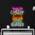 thumbnail image 4 of Handmadetneonsign You're The Cheese To My Burger Neon Sign, Hamburger Wall Art Decor, Hamburger Wall Decor, 4 of 5