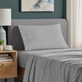 thumbnail image 6 of Mainstays Dreamy Soft 3‑Piece 220 Thread Count Brushed and Washed Sateen Cotton Bed Sheet Set, Deep Pocket, Twin, Soft Silver, 6 of 8
