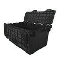 thumbnail image 4 of UBMOVE Storage and Packing Plastic Tote Crate Attached Lid Flip Top, 27"x17"x12", 4 of 9