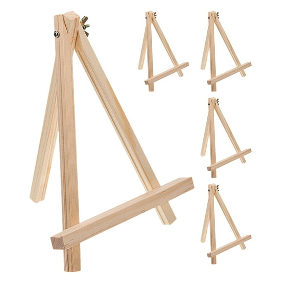 ROSENICE 5Pcs Wooden Triangular Stand Tabletop Easels for Drawing Adjustable Inclination Lightweight Portable